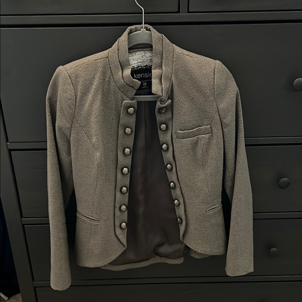 Kensie Gray Military Style Blazer
